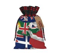 Muflvdx - Bolsas de regalo de Navidad reutilizables con bandera de las Islas Turcas y Caicos, para Navidad, cumpleaños, fiestas