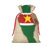 Muflvdx Bolsas de regalo reutilizables con estampado de mapa de la bandera de Surinam, fáciles de envolver, para cumpleaños, vacaciones, Navidad