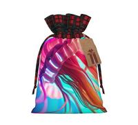 Muflvdx Bolsos coloridos impresos medusas del regalo de la Navidad, bolsos reutilizables de la Navidad para los regalos, Navidad, cumpleaños, fiestas