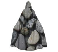 MUFLVDX Capa unisex con capucha con patrón de piedras de guijarros para Halloween, disfraz de bruja para adultos, capa de fiesta