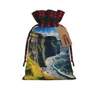 Muflvdx Ireland Outdoors - Bolsas de regalo de Navidad con estampado de Clare The Cliffs, bolsas reutilizables para regalos, para Navidad, cumpleaños, fiestas