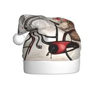 MUFLVDX Love Paris Tower Coffee Wine Perfume Bicicleta Corazón Impresión Sombrero de Navidad Adulto Sombrero de Papá Noel para mujeres y hombres, para Navidad, Año Nuevo, suministros de fiesta