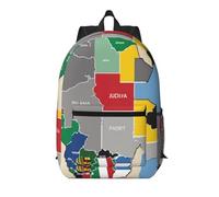 MUFLVDX Mochila de viaje elegante para portátil con varios compartimentos y tarjeta de composición de Sudán del Sur, Negro, One Size, negro, Taille unique
