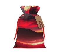 Muflvdx Red Sky At Night - Bolsas de cordón con estampado estrellado, bolsas de regalo, reutilizables, fáciles de envolver, para cumpleaños, vacaciones, bolsas de Navidad