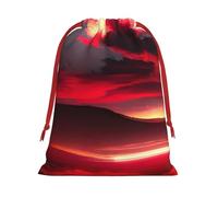 MUFLVDX Red Sky At Night - Bolsas de regalo de Navidad con estampado estrellado, bolsas de regalo multiusos con cordón, para Navidad, bodas, fiestas, regalos, dulces