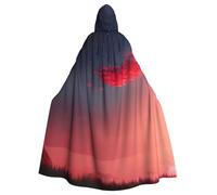 MUFLVDX Red Sky At Night - Capa unisex con capucha para Halloween, disfraz de bruja para adultos, capa para fiesta