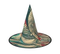 MUFLVDX Sombrero de bruja con texto en inglés "Not All Who Wander Are Lost" para adultos, disfraz de bruja, decoración de fiesta