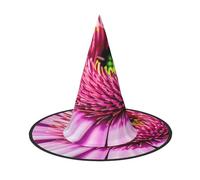 MUFLVDX Sombrero de bruja de Halloween con flores tropicales rosas para adultos - Sombrero de bruja - Sombrero de bruja - Decoración de fiesta