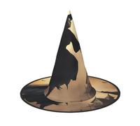 MUFLVDX Sombrero de bruja volador de Halloween con estampado de Halloween para adultos, disfraz de bruja, sombreros de bruja, decoración de fiesta de Halloween