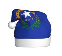 MUFLVDX Sombrero de Navidad con estampado de bandera del estado de Nevada para adultos, sombrero de Papá Noel para mujeres y hombres, para Navidad, Año Nuevo, suministros de fiesta