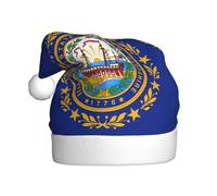 MUFLVDX Sombrero de Navidad con estampado de bandera del estado de New Hampshire para adultos, sombrero de Papá Noel para mujeres y hombres, para Navidad, Año Nuevo, suministros de fiesta