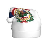 MUFLVDX Sombrero de Navidad con estampado de bandera del estado de Virginia Occidental para adultos, sombrero de Papá Noel para mujeres y hombres, para Navidad, Año Nuevo, suministros de fiesta