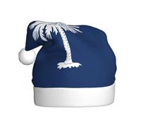 MUFLVDX Sombrero de Navidad con estampado de la bandera de Carolina del Sur para adultos, sombrero de Papá Noel para mujeres y hombres, para Navidad, Año Nuevo, suministros de fiesta