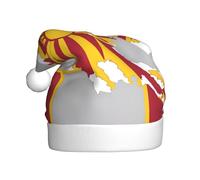 MUFLVDX Sombrero de Navidad con estampado de mapa de la bandera de Macedonia del Norte, para adultos, sombrero de Papá Noel para mujeres y hombres, para Navidad, Año Nuevo, suministros de fiesta
