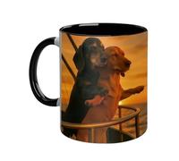 Mug Couple Teckel En Céramique 33cl, Pose Amoureuse Iconique Et Mignonne | Taza À Café Romantique Pour Saint-Valentin, Anniversaire, Mariage, Couple Amoureux Des Chiens