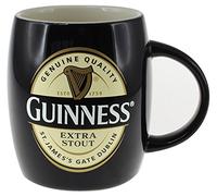 Mug fût Guinness en céramique avec étiquette Extra Stout, couleur noire