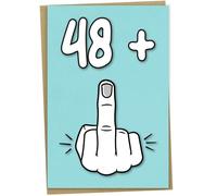 Mug Monster Tarjeta de 49 cumpleaños, 48 + 1, divertida tarjeta de cumpleaños para mujeres u hombres de 49 años