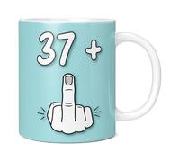 Mug Monster - Taza de 38 cumpleaños, I Am 37 + 1, regalo para niños de 38 años, taza novedosa - Taza de café de cerámica, regalo para hombres o mujeres, taza extragrande y gigante disponible, taza