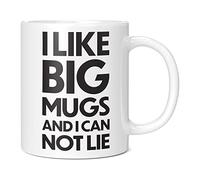 Mug Monster,Taza gigante con texto en inglés "I Like Big Mugs and I Cannot Lie, taza de té extragrande, taza de café de cerámica, taza extra grande y gigante disponible, taza blanca de 20 onzas