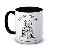 mug-tastic Let That Shit Go - Buddha Zen - Taza de Café de Cerámica