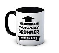 mug-tastic This is What an Awesome Drummer Looks LIke - Taza de Café de Cerámica