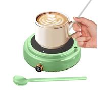 Mug Warmer - Fast Heating Magnetic Cup Heater for Hot Drinks | Smart Beverage Warmer Plate, Compact Desk Coffee Heater, Perfect for Office Home Kitchen Travel Work Tea Milk, 12.2x12.2x16cm Green White