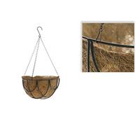 Mugar- Jardineras Colgantes de Varios Tamaños Fabricadas en Fibra de Coco Natural sobre Estructura Metálica, con Cadenas y Gancho para Colgar (25 cm - 69722)