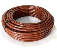 MUGAR- Manguera de riego por goteo. Tubo de goteo de polietileno de 50 metros y 16 milímetros con goteros cada 35 centímetros color marrón, para agricultura y jardines particulares.