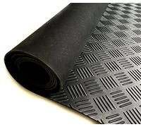 Mugar- Revestimiento Antideslizante de Caucho de 3mm con Relieve de Cuadrados Rayados - Pavimento Checker de Caucho de 1x15m o por Metro Lineal- Suelo Antideslizante de Caucho (1x15m)