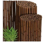 Mugar-Valla de Bambú Premium 2.50 m Marrón Oscuro,Cañas endurecidas decorativo exterior e interior. Resistente a la interperie, para cerramientos, cañizo (Marrón, Rollo 1,50x2,50 m)