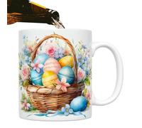 Mugas de café de Pascua - Tamaños de té de vacaciones de 350 ml, tazas de cerámica divertidas para vacaciones coloridas para beber | Bunny o huevos taza de té, cómodos mangos para fiestas de Pascua