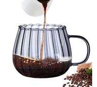 Mugas de té de vidrio - taza de vidrio de gran capacidad de 400 ml, tazas de café vintage | MOUDA MODERNA BEBIDA DE PARA DAVI CHOLTE, TACA CONDA PARA SERVICIOS, MUSCA SEGURA DE LA OSCURA DE LA