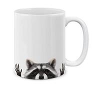 MUGBREW Raccoon Hands Out (1) taza de café de cerámica para té, 325 ml