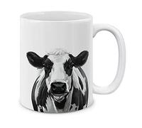 MUGBREW - Taza de café de cerámica con lunares negros, taza de té, 325 ml, tazas de café contraídas impresas, divertidas tazas de café, taza de leche, tazas de cerámica, tazas con asa, se pueden