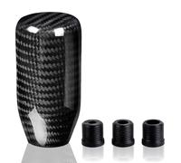 muge racing Pomo de cambio de fibra de carbono modificado largo para la mayoría de automóviles con 3 adaptadores (fibra de carbono, largo, negro)