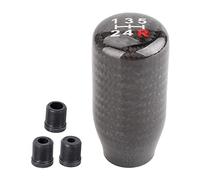 muge racing Pomo de palanca de cambios de fibra de carbono de 5 velocidades, universal para la mayoría de los coches con 3 adaptadores (8 mm/10 mm/12 mm)