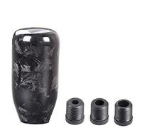 muge racing Pomo de palanca de cambios, universal de fibra de carbono forjada, perilla de palanca de cambios manual con 3 adaptadores