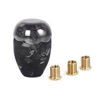 muge racing Pomo universal de fibra de carbono forjado con 3 adaptadores, bola ovalada, color negro