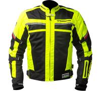 MUGENRACE A-Ttraversare Chaqueta textil de moto impermeable, negro/neón, Talla XS