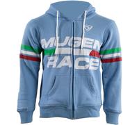 MUGENRACE Bigger Zip Hoodie Sudadera con capucha y cremallera, Azul claro, Talla S