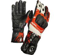 MUGENRACE Cowy Guantes de moto, Negro/Blanco/Rojo, Talla XL