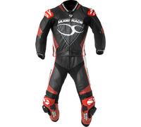 MUGENRACE Impegnato-D traje de cuero de motocicleta de dos piezas para damas perforado, Negro/Blanco/Rojo, Talla 34