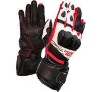 MUGENRACE Linea Sport Guantes de moto, negro-blanco-rojo, tamaño S para Hombres