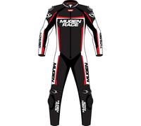 MUGENRACE Ohvale Traje de cuero de motocicleta de una pieza perforado para niños, Negro/Blanco/Rojo, Talla 140