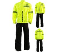 MUGENRACE Rainy Traje de lluvia de dos piezas, negro-amarillo, tamaño XL para Hombres