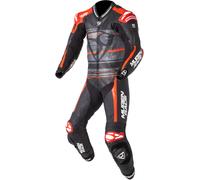 MUGENRACE RC-Max Uno Traje de cuero de moto de una pieza perforado, negro-rojo, tamaño 52 para Hombres
