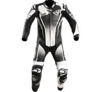 MUGENRACE Sidegun Traje de cuero de moto de una pieza perforado, negro-blanco, tamaño 56 para Hombres