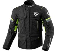 MUGENRACE T-Uno Chaqueta textil de moto impermeable, negro/amarillo, Talla 5XL