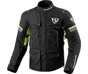 MUGENRACE T-Uno Chaqueta textil de moto impermeable, negro/amarillo, Talla 5XL