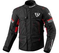 MUGENRACE T-Uno Chaqueta textil de moto impermeable, negro/rojo, Talla 3XL
